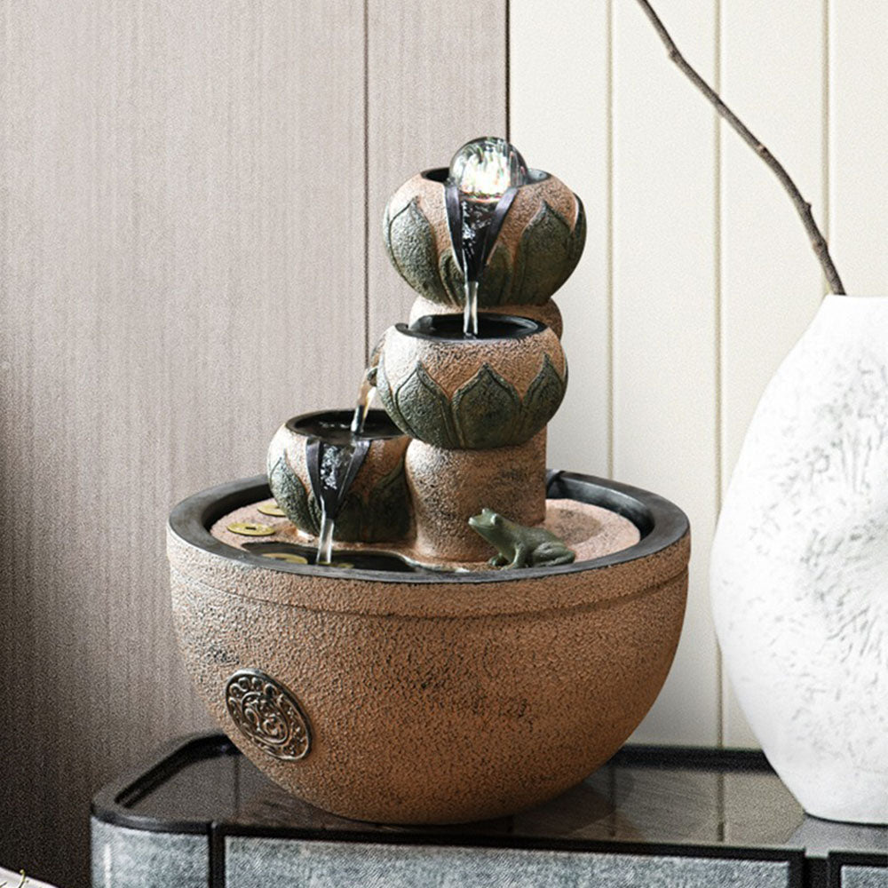 Illuminated Lotus Water Fountain
