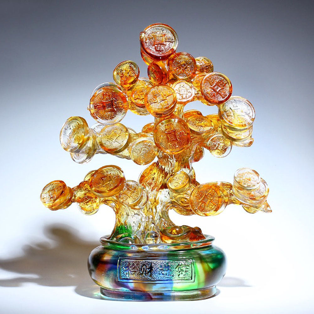 Colored Crystal Glass Fortune Tree