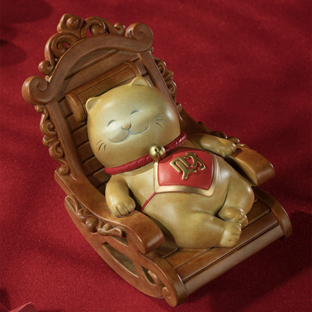 Chinese Good Luck Cat With Rocking Chair