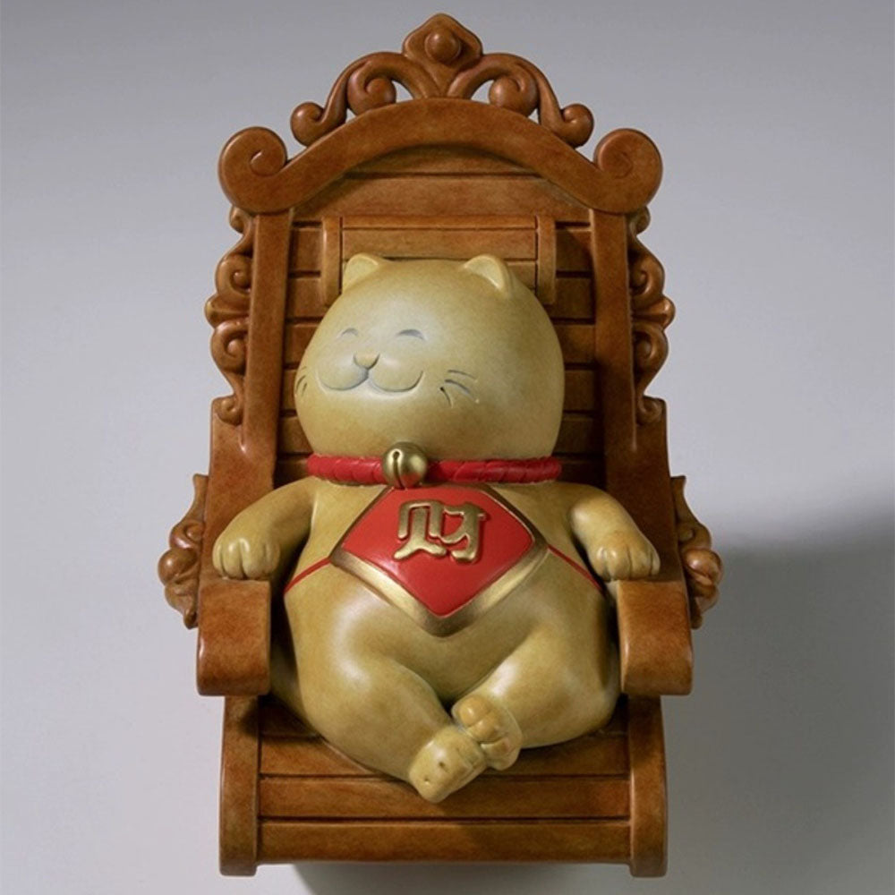 Chinese Good Luck Cat With Rocking Chair