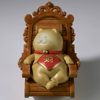 Chinese Good Luck Cat With Rocking Chair