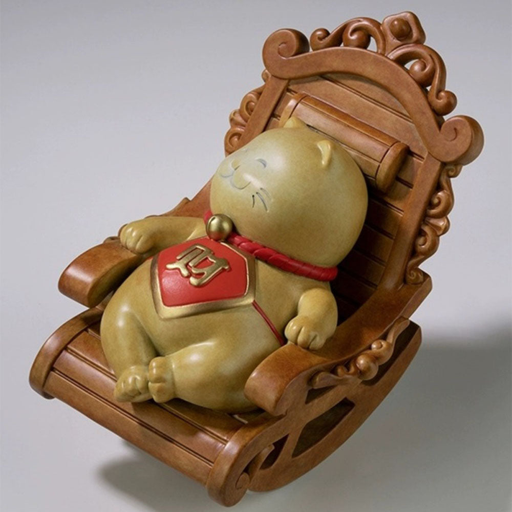 Chinese Good Luck Cat With Rocking Chair