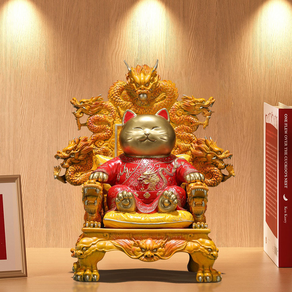 Imperial Lucky Cat On Dragon Throne