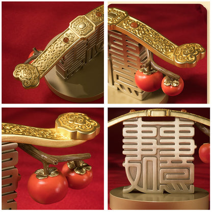 Brass Ornament With Persimmons And Ruyi