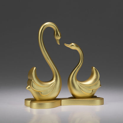 Gold Swan Couple Figurine