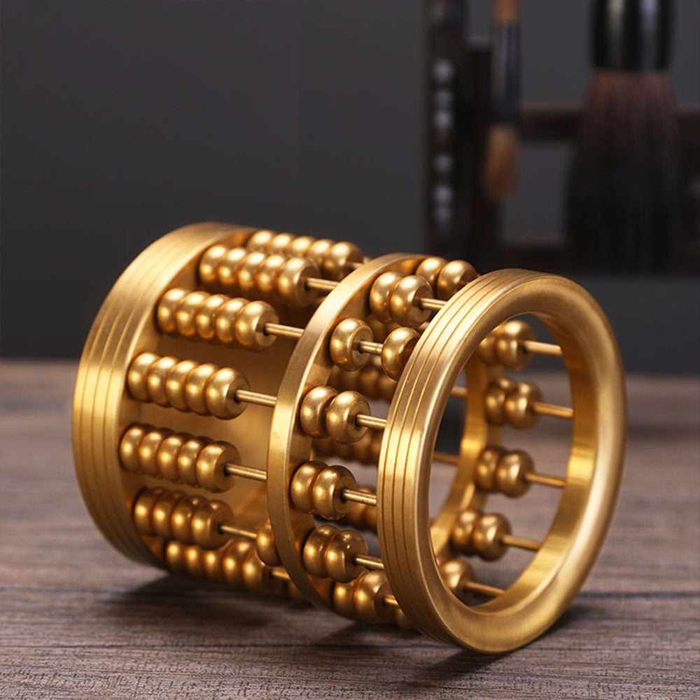 Brass Wealth Abacus Pen Holder