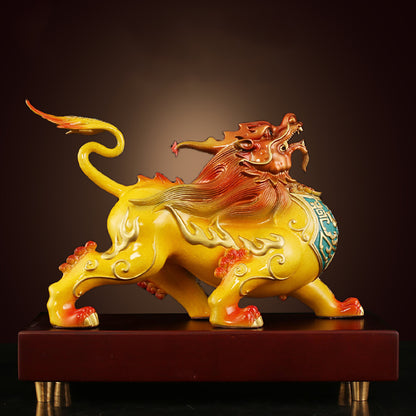 Brass Pixiu Pair Feng Shui Wealth Guardian Figurines