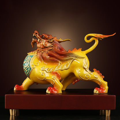 Brass Pixiu Pair Feng Shui Wealth Guardian Figurines