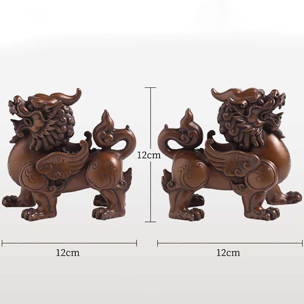 Bronze Pixiu Pair Feng Shui Wealth and Protection Decor