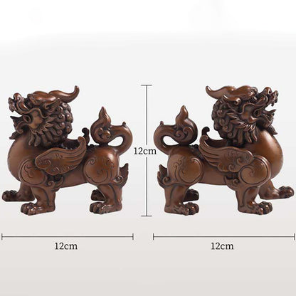 Bronze Pixiu Pair Feng Shui Wealth and Protection Decor