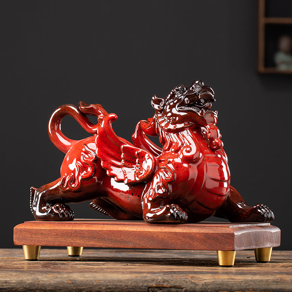 Ceramic Pixiu Pair Feng Shui Decor