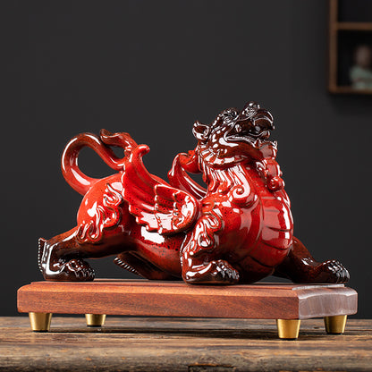 Ceramic Pixiu Pair Feng Shui Decor