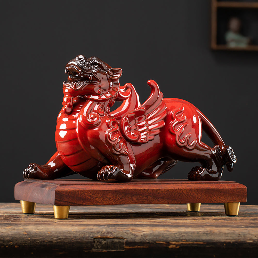 Ceramic Pixiu Pair Feng Shui Decor