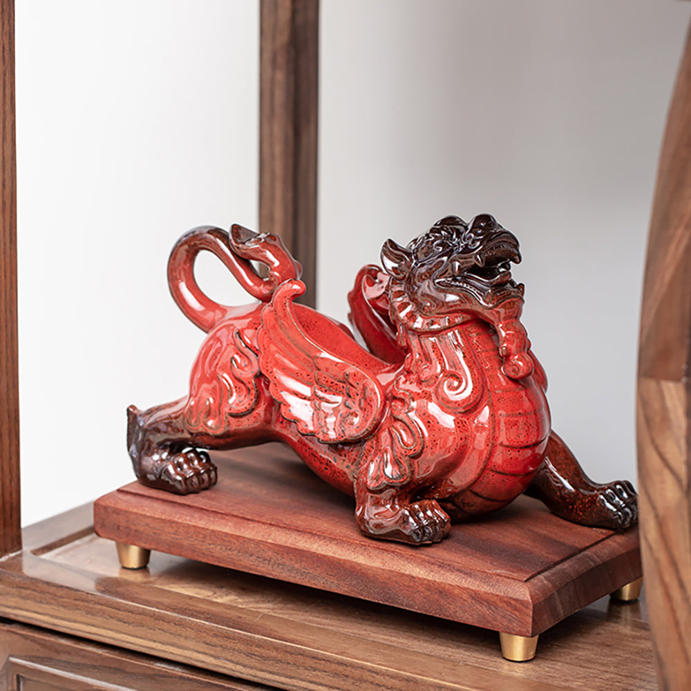 Ceramic Pixiu Pair Feng Shui Decor