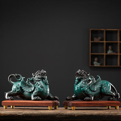 Ceramic Pixiu Pair Feng Shui Decor
