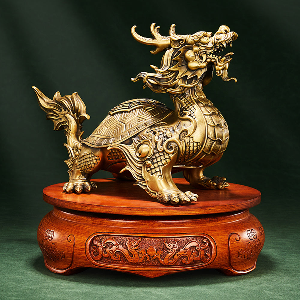 Feng Shui Brass Dragon Turtle
