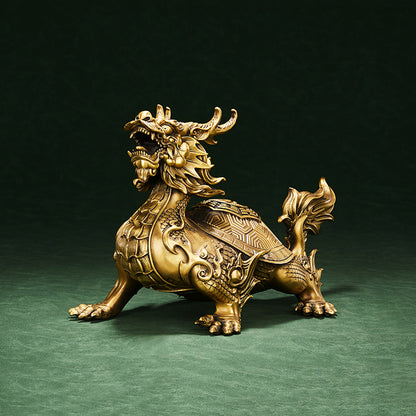 Feng Shui Brass Dragon Turtle