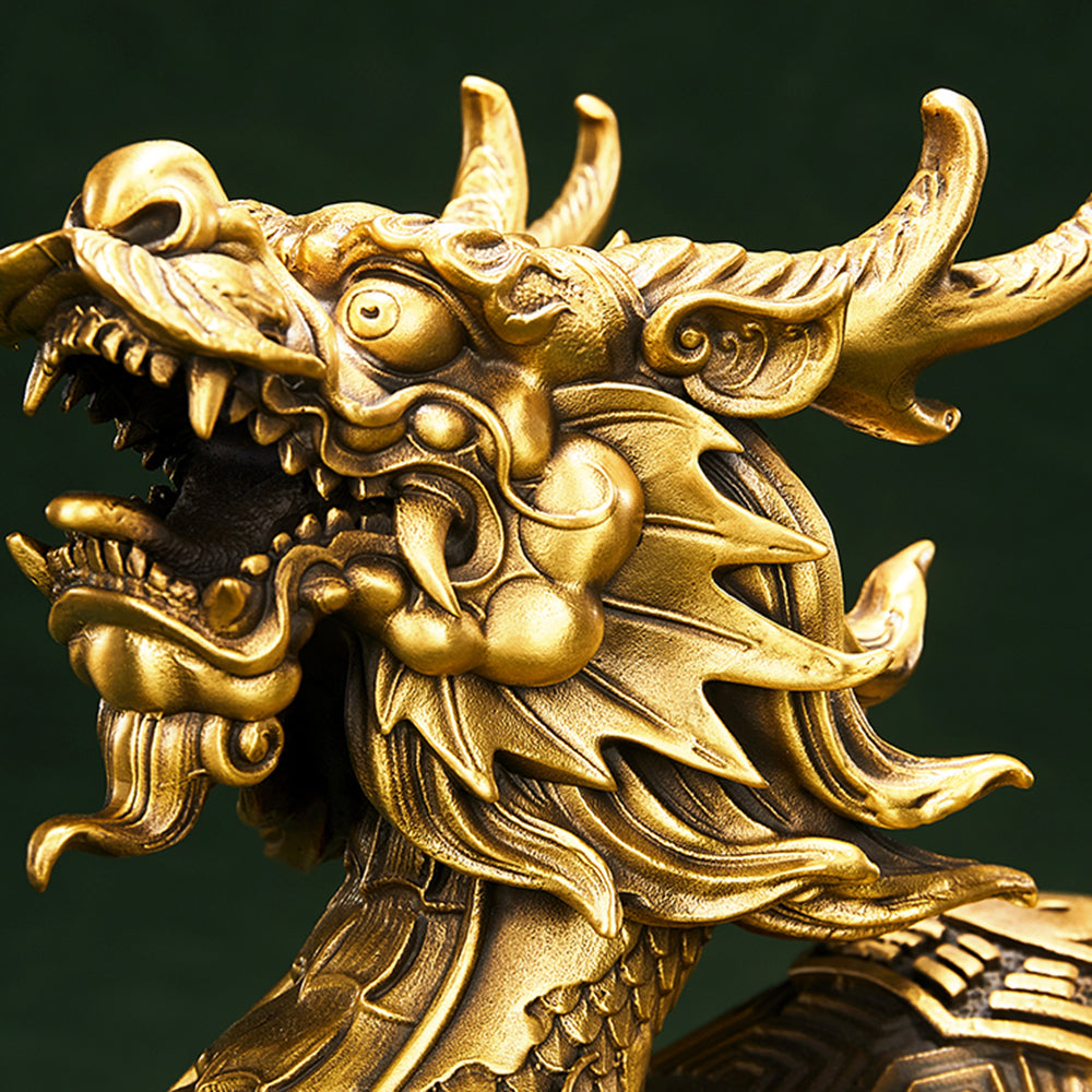 Feng Shui Brass Dragon Turtle
