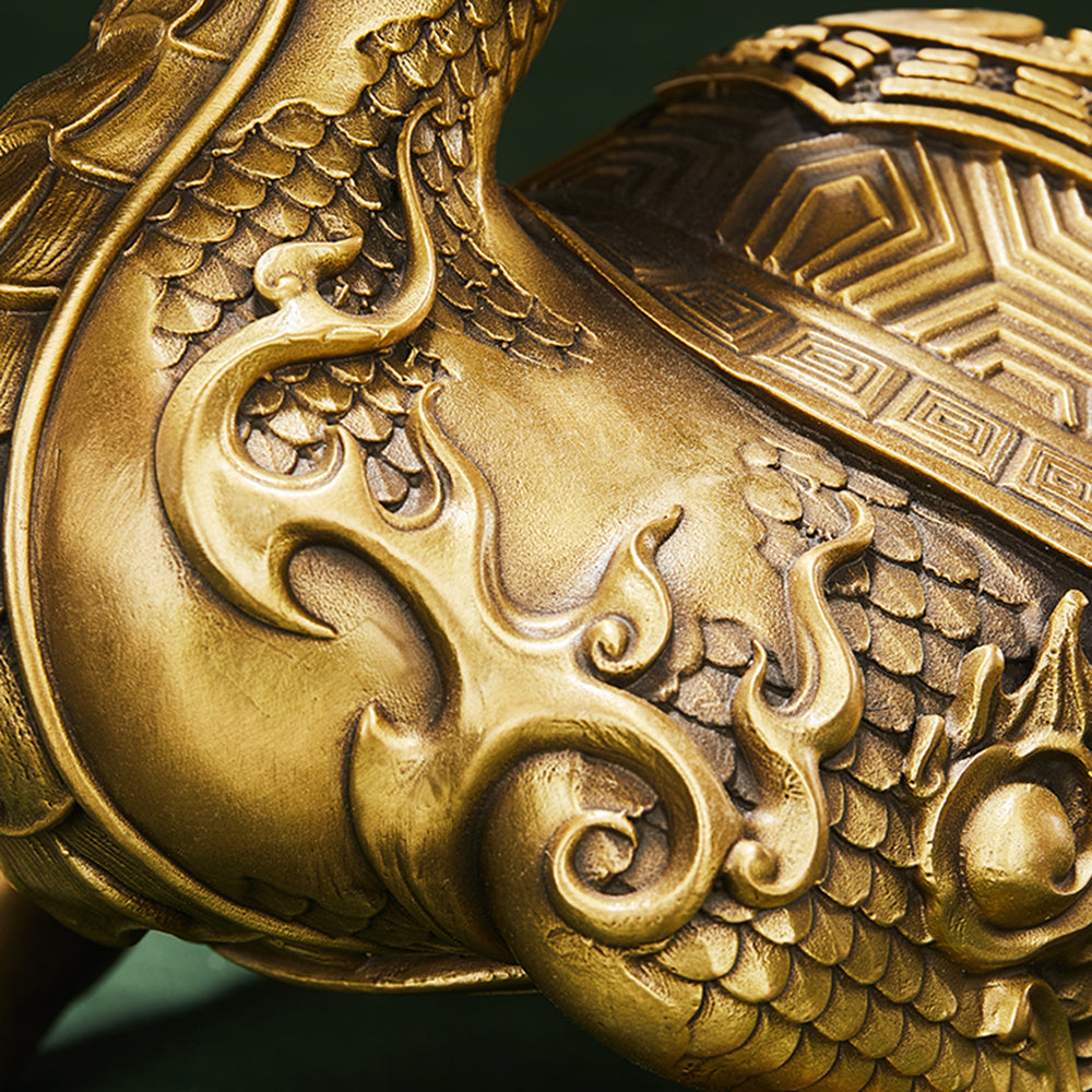 Feng Shui Brass Dragon Turtle