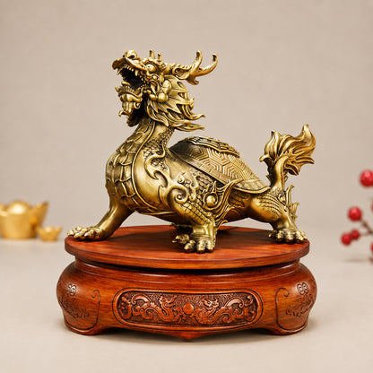 Feng Shui Brass Dragon Turtle
