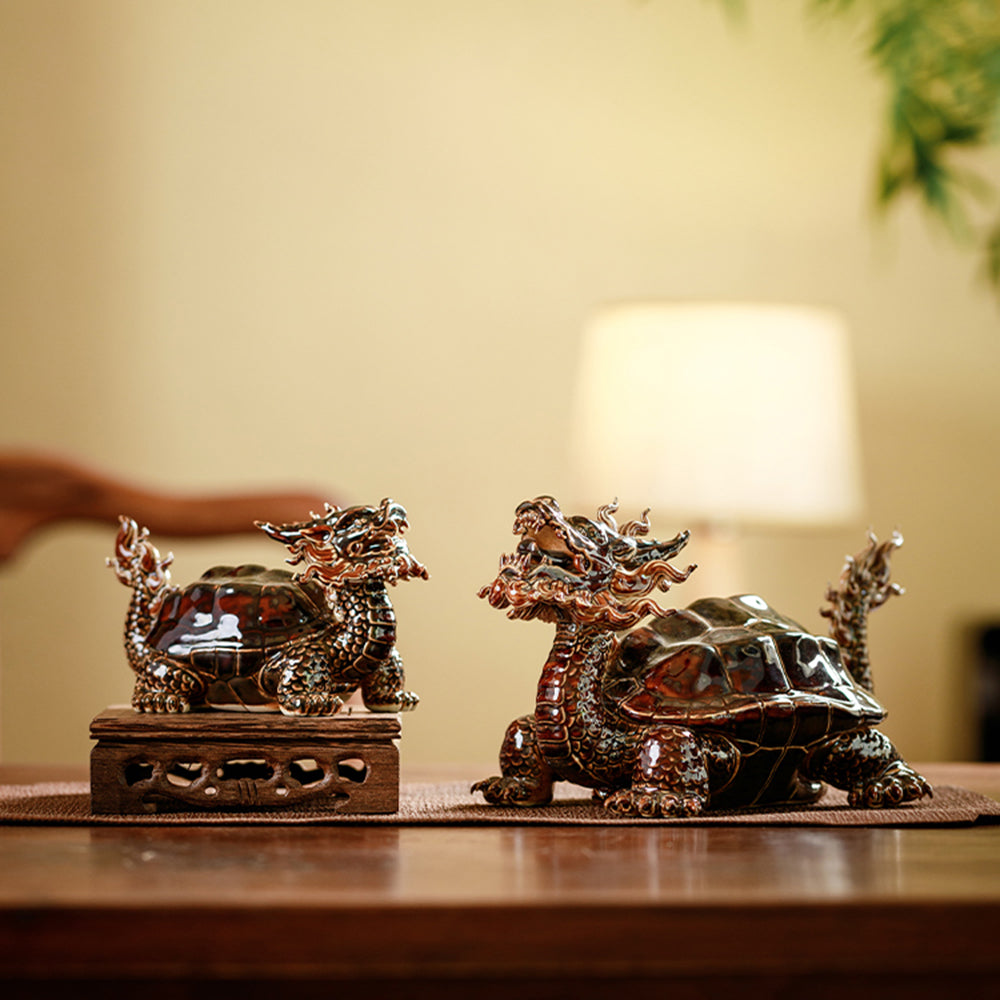 Ceramic Feng Shui Dragon Turtle
