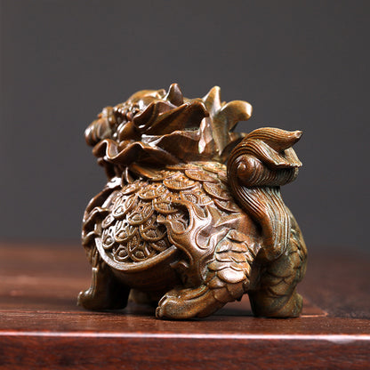 Natural Green Sandalwood Dragon Turtle