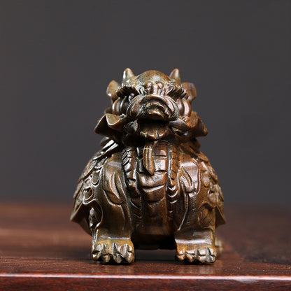 Natural Green Sandalwood Dragon Turtle