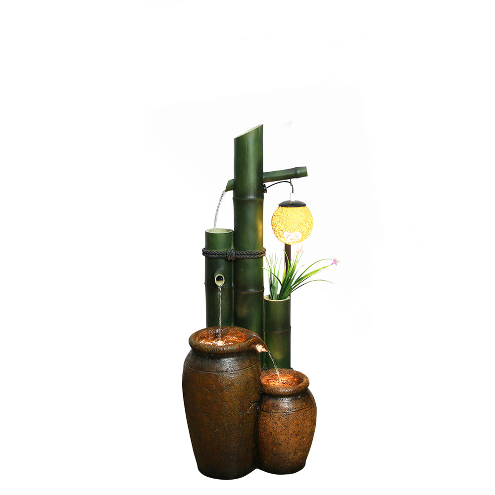 Bamboo Style with Hanging Lantern Water Fountain