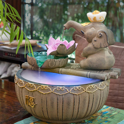 Elephant Ingot Tabletop Water Fountain