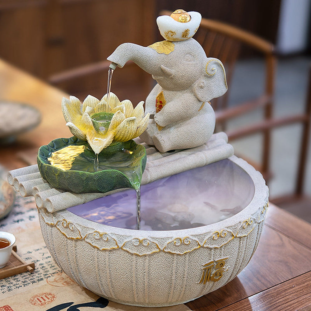 Elephant Ingot Tabletop Water Fountain