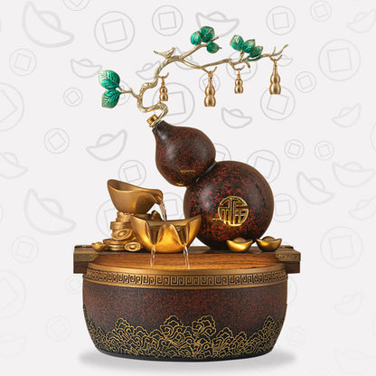 Gold Ingot Gourd Tabletop Water Fountain