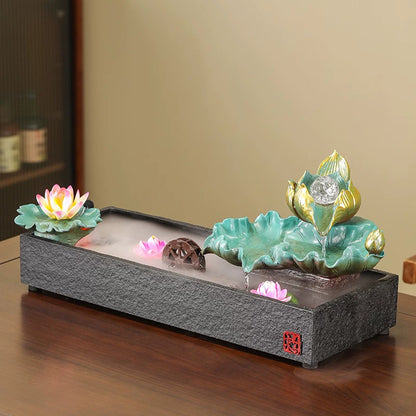 Ceramic Lotus Desk Water Fountain