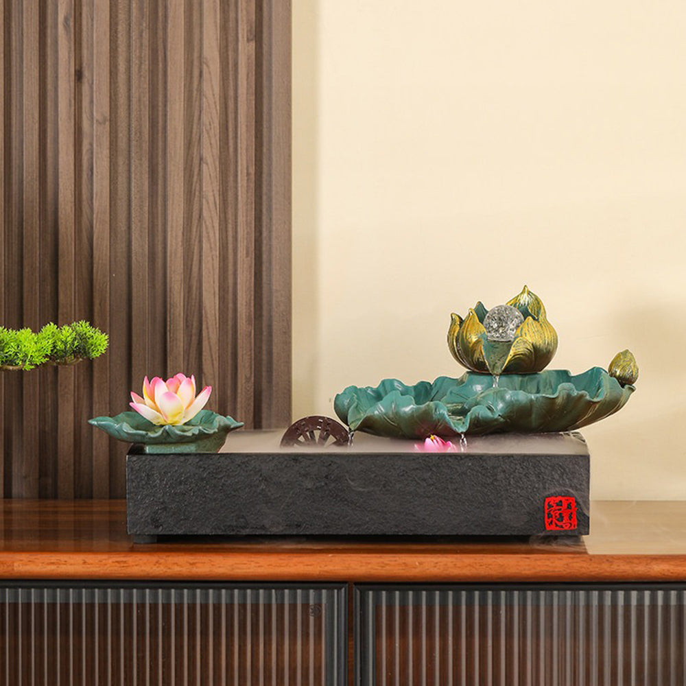 Ceramic Lotus Desk Water Fountain