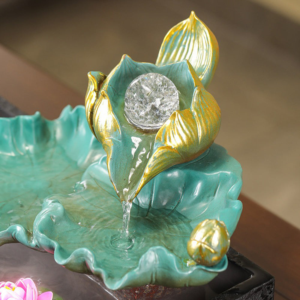 Ceramic Lotus Desk Water Fountain