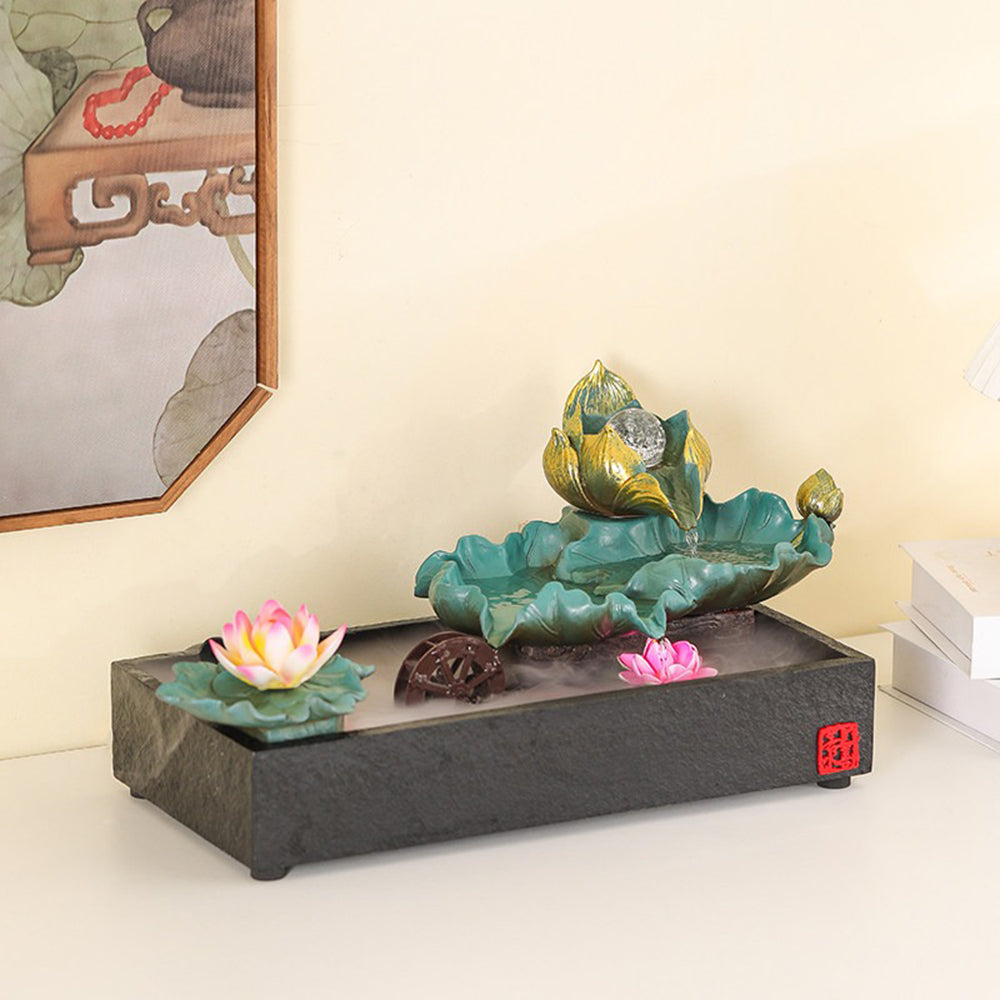 Ceramic Lotus Desk Water Fountain