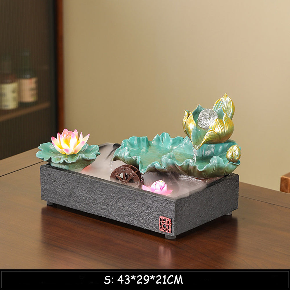 Ceramic Lotus Desk Water Fountain