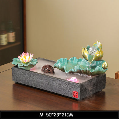 Ceramic Lotus Desk Water Fountain
