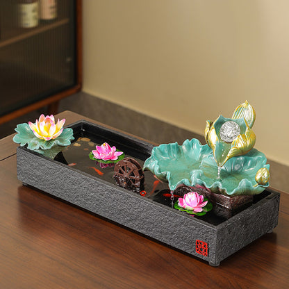 Ceramic Lotus Desk Water Fountain