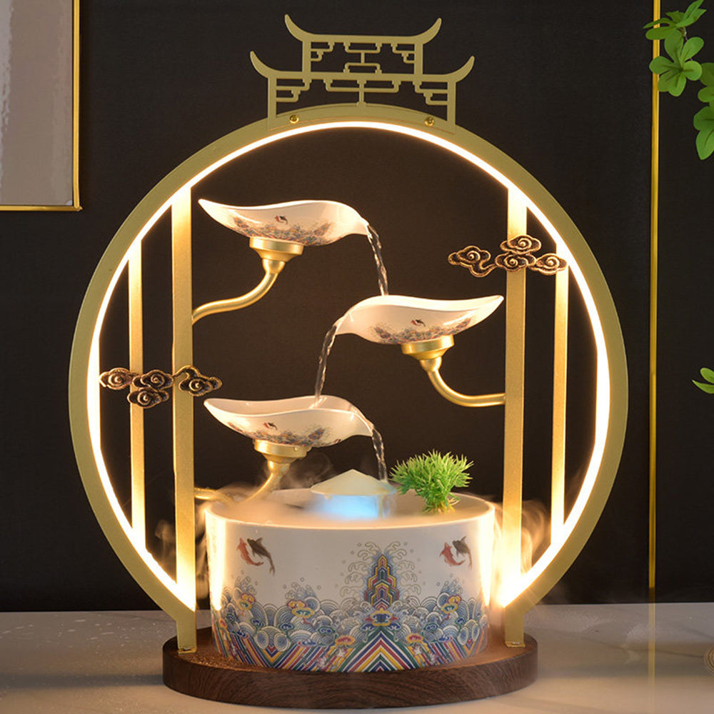 3-Tier Ceramic Tabletop Water Fountain