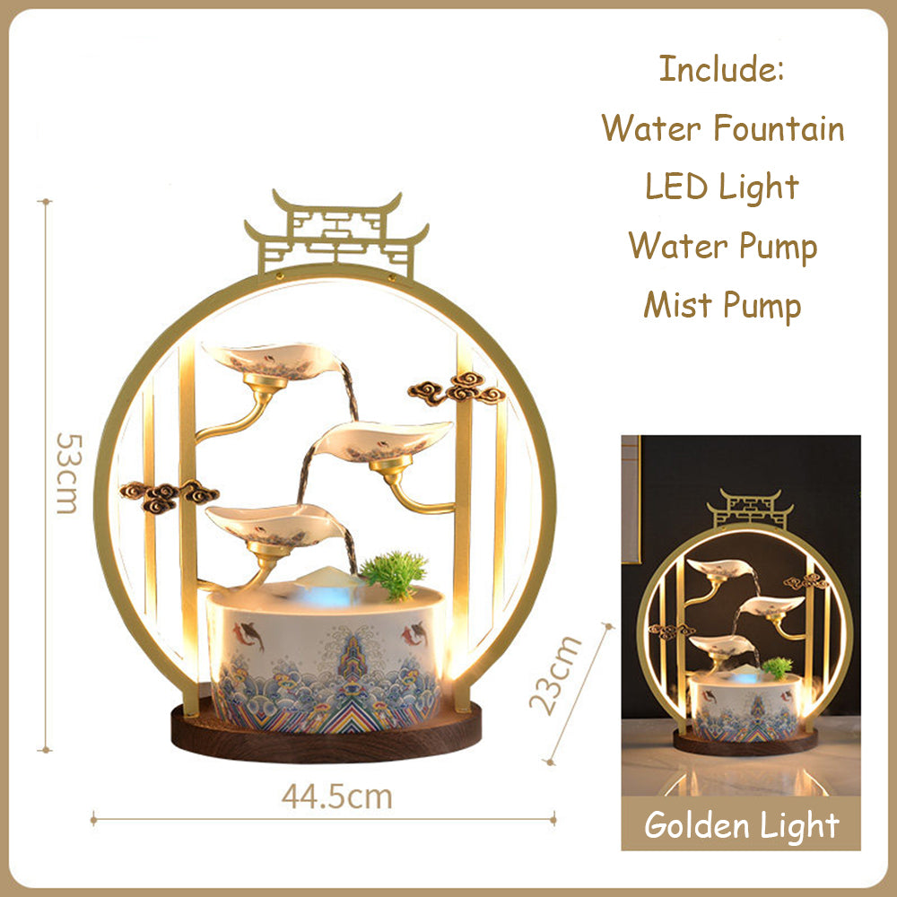 3-Tier Ceramic Tabletop Water Fountain