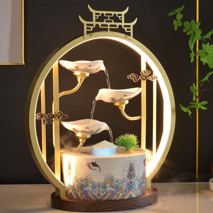 3-Tier Ceramic Tabletop Water Fountain