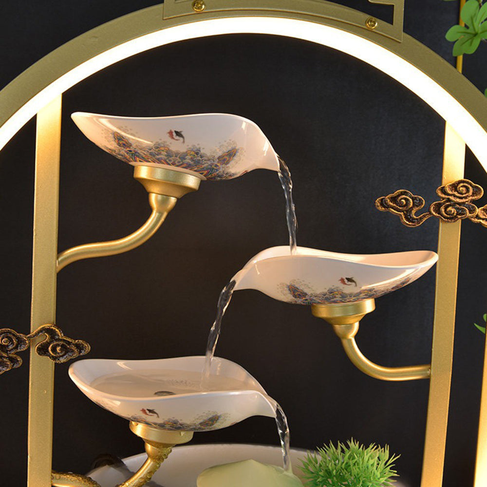 3-Tier Ceramic Tabletop Water Fountain