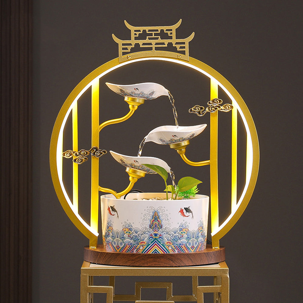 3-Tier Ceramic Tabletop Water Fountain