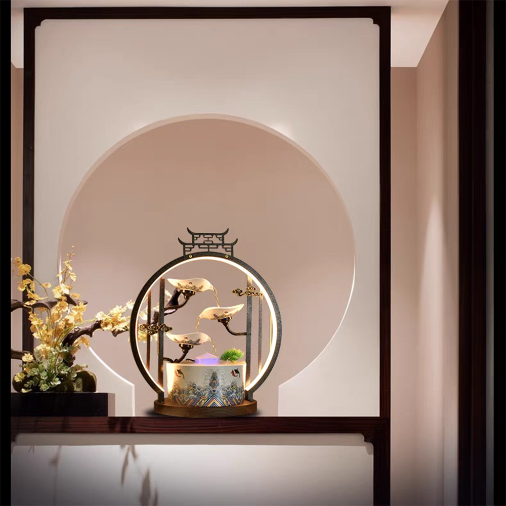 3-Tier Ceramic Tabletop Water Fountain