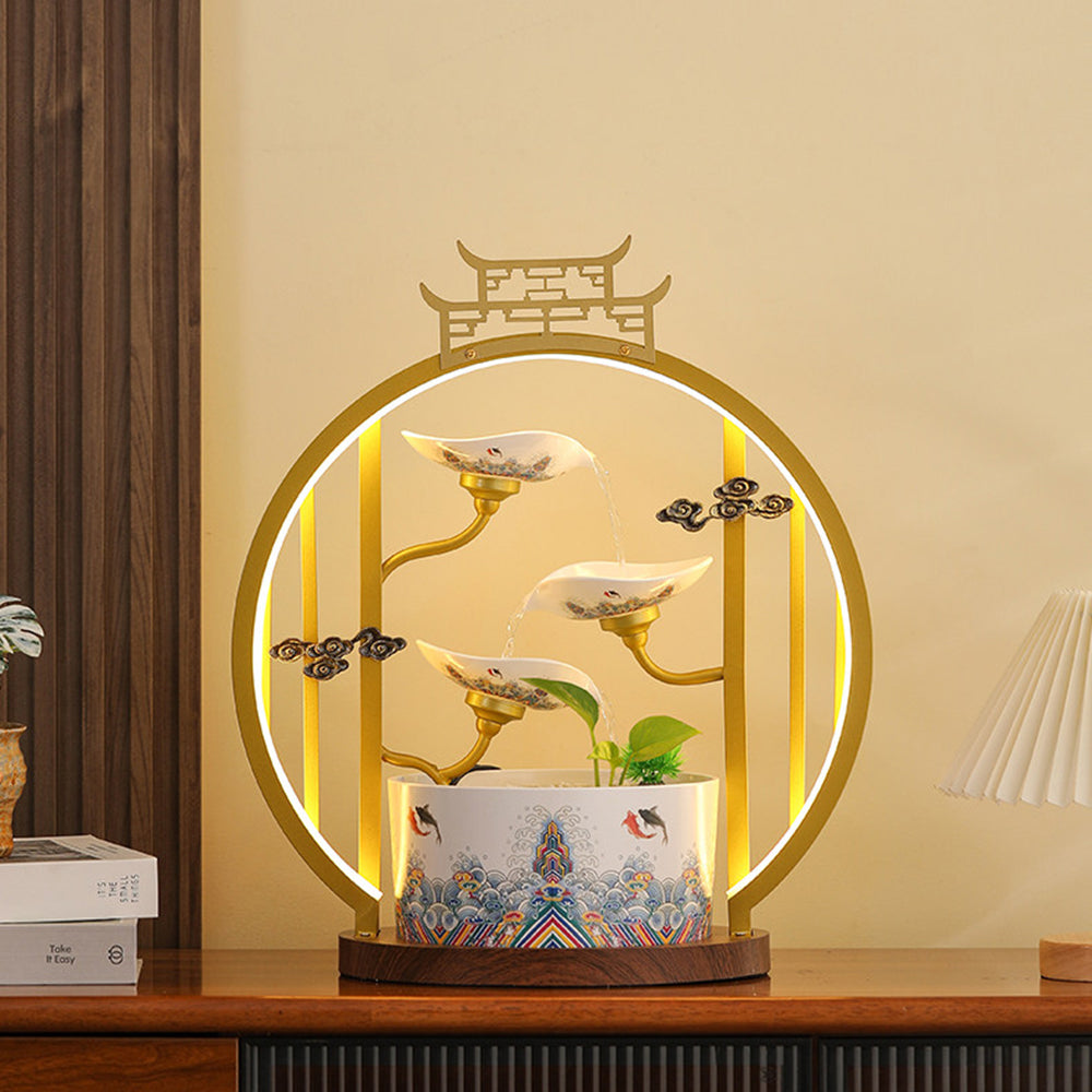3-Tier Ceramic Tabletop Water Fountain