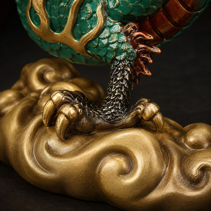 Copper Cloud Dragon Statue