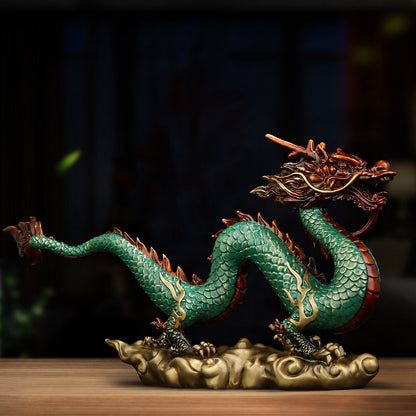 Copper Cloud Dragon Statue