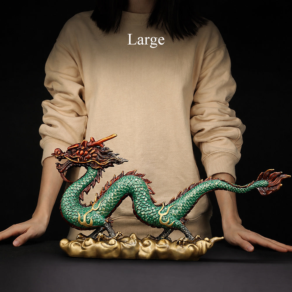 Copper Cloud Dragon Statue