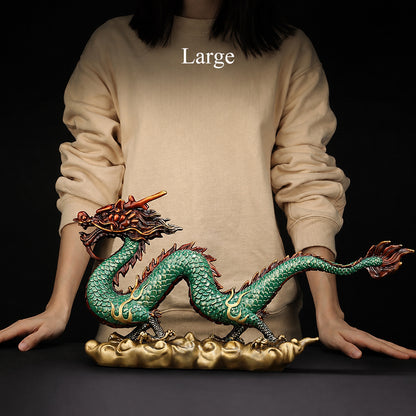 Copper Cloud Dragon Statue