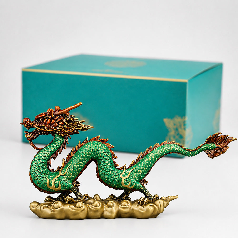 Copper Cloud Dragon Statue